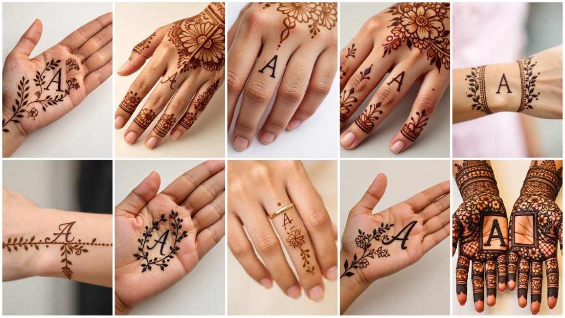 A Letter Mehndi design 39