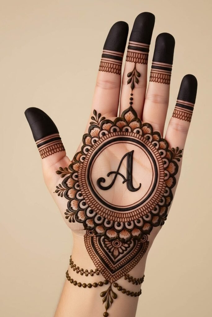 A with heart design