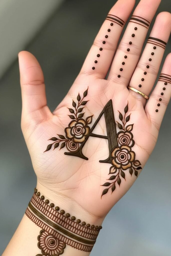Creative A henna pattern