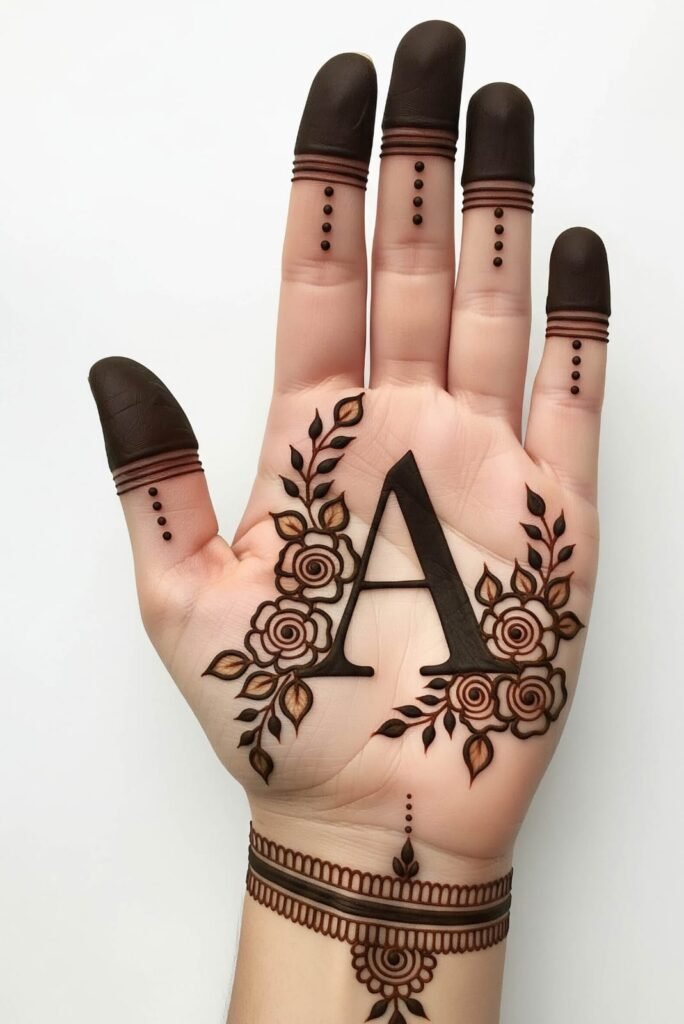 Cute A mehndi tattoo