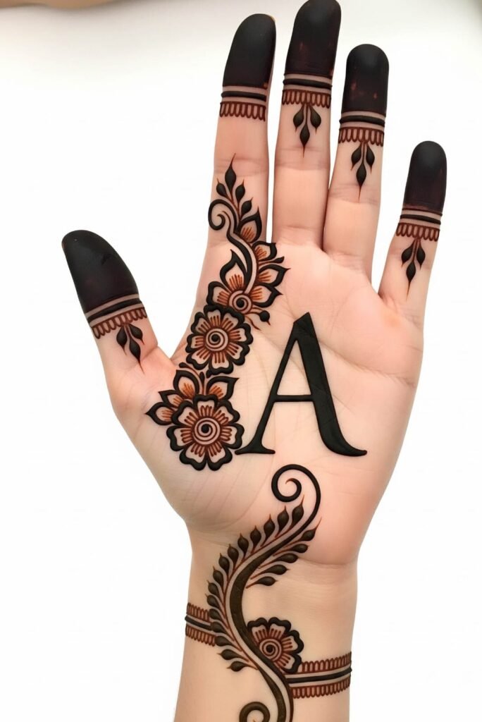 Floral A mehndi design