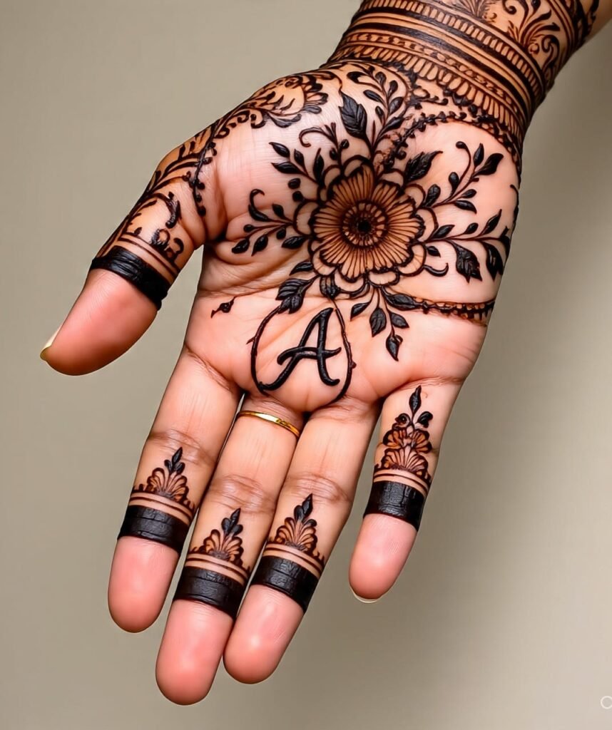 a letter mehndi design 11