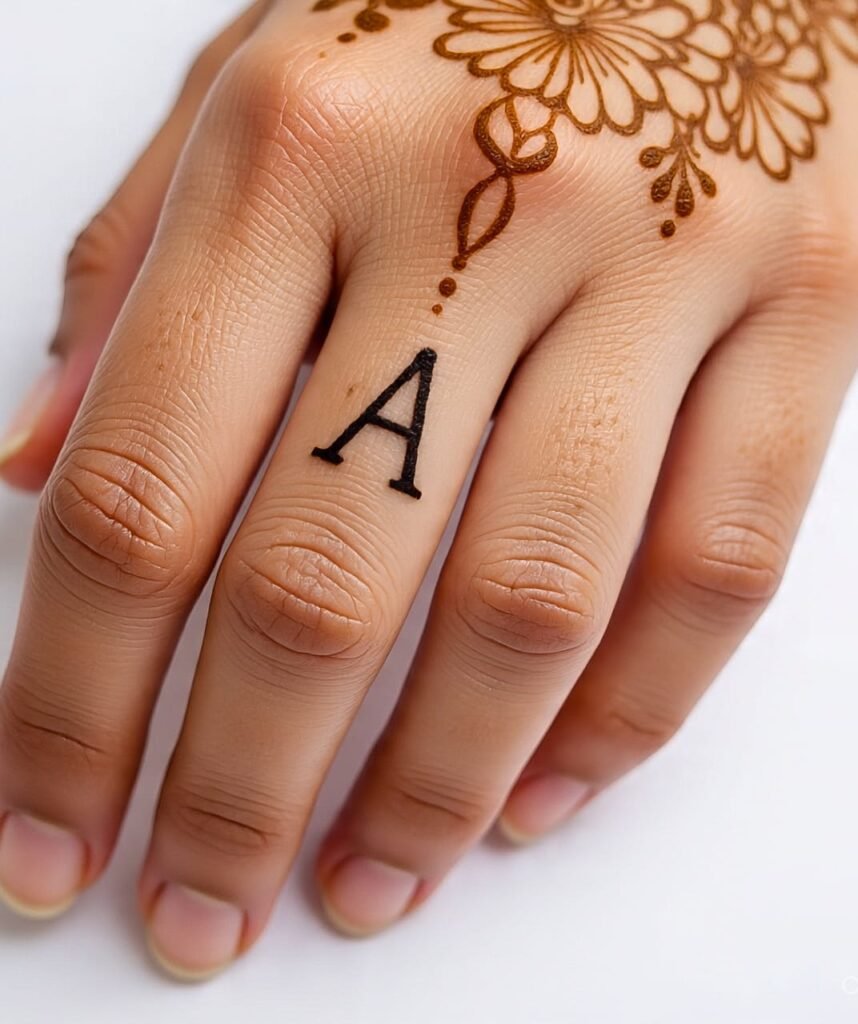 a letter mehndi design 12