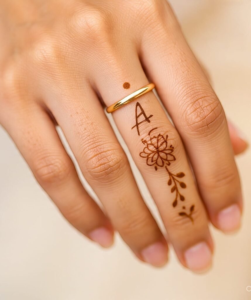 a letter mehndi design 19