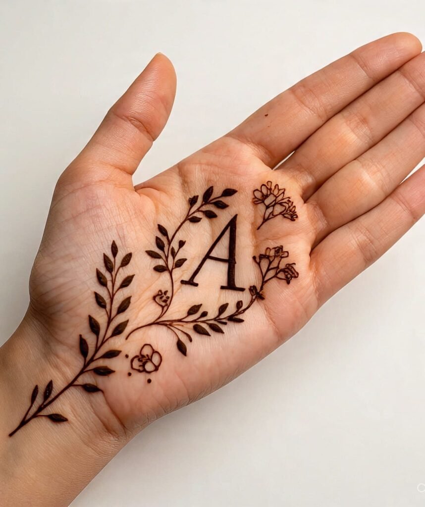 a letter mehndi design 29