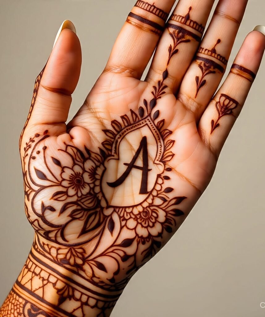 a letter mehndi design 3