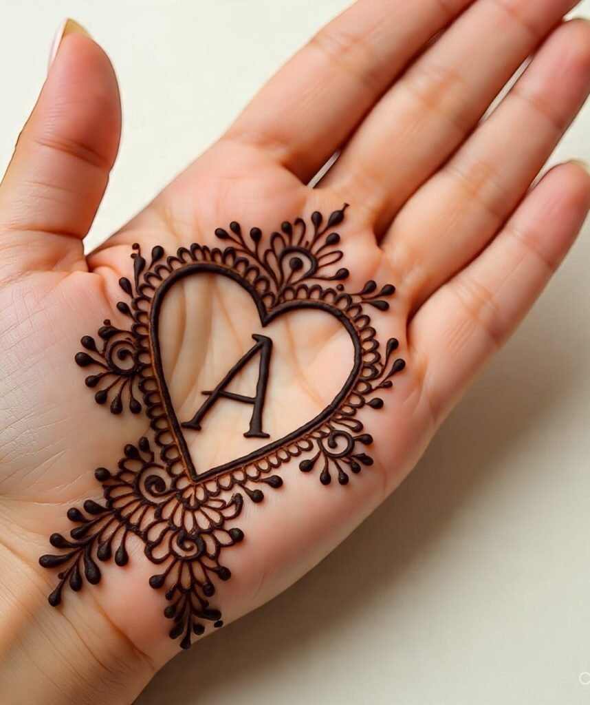 a letter mehndi design 30