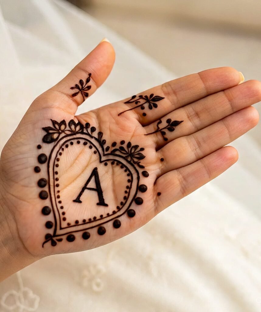 a letter mehndi design 31