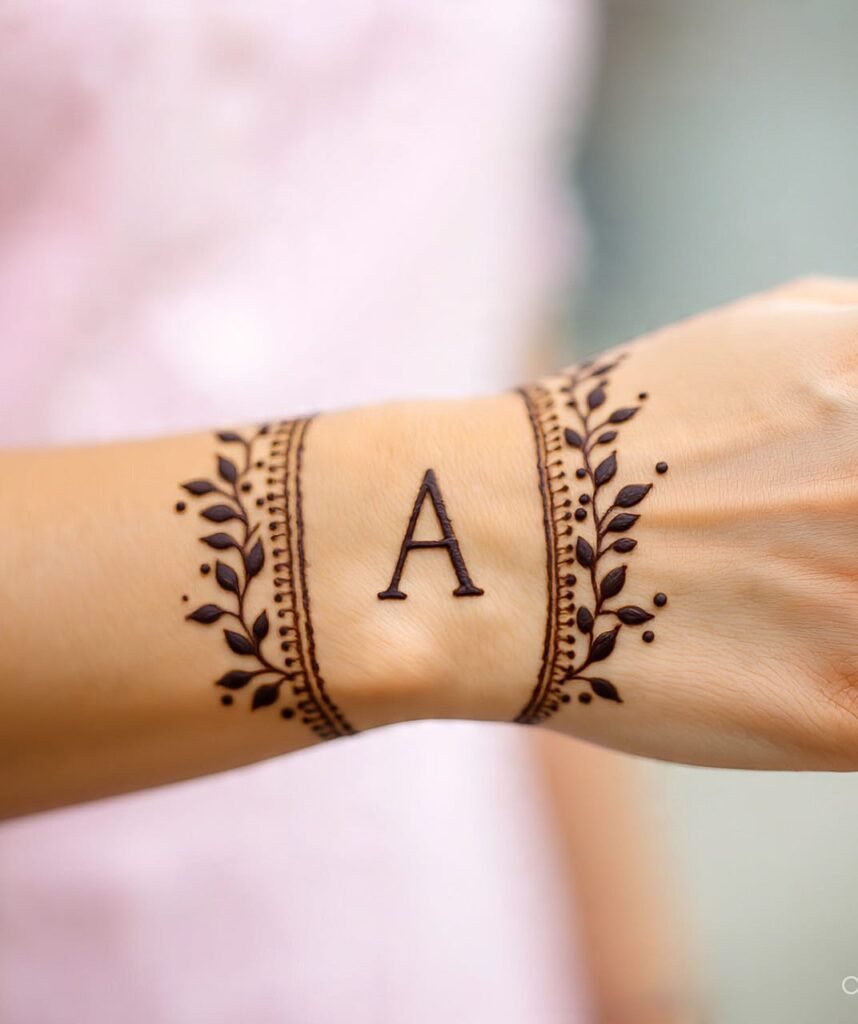 a letter mehndi design 7