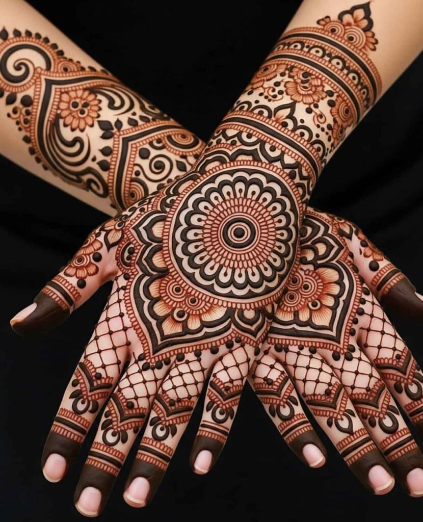 Aesthetic flower mehndi art