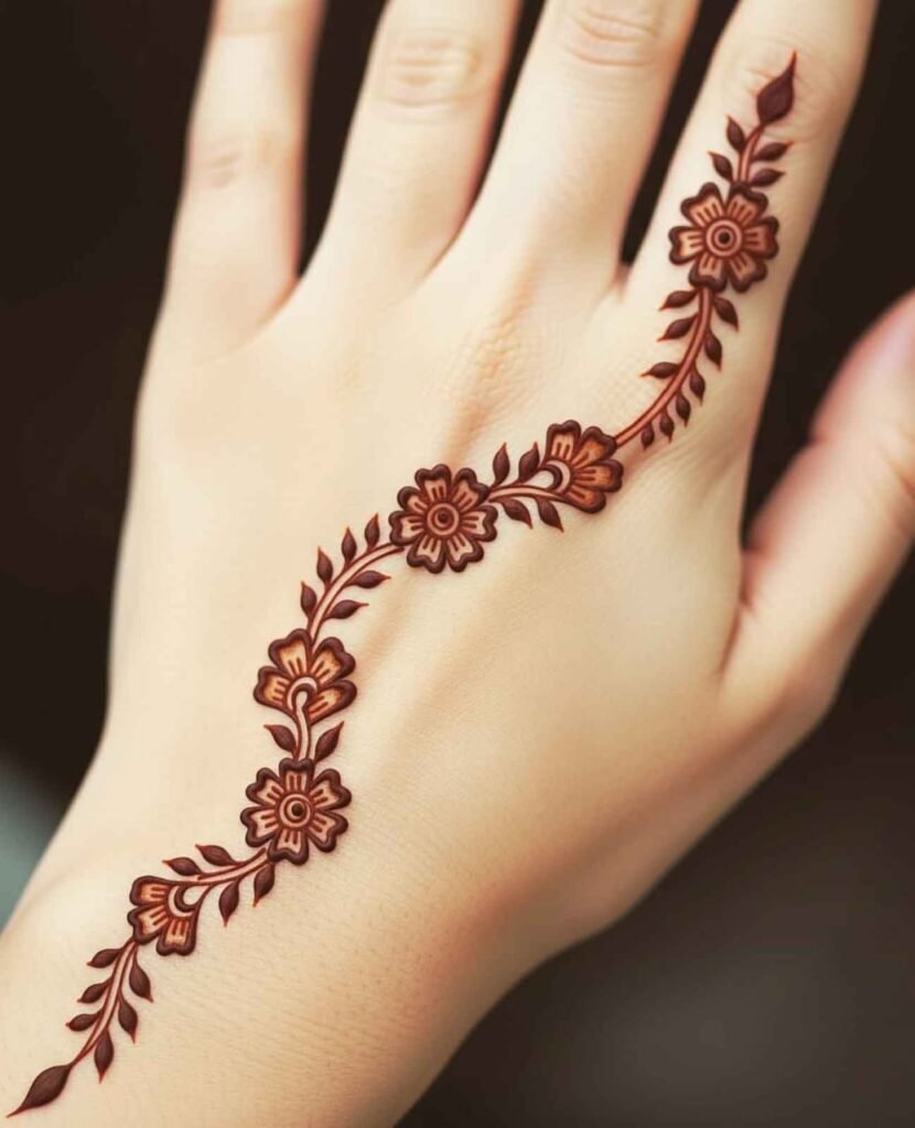 Beautiful petals mehndi art