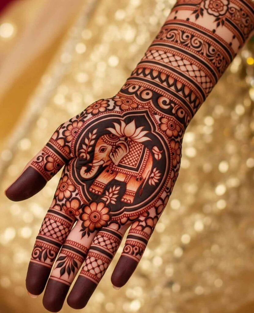 Bridal floral mehndi design