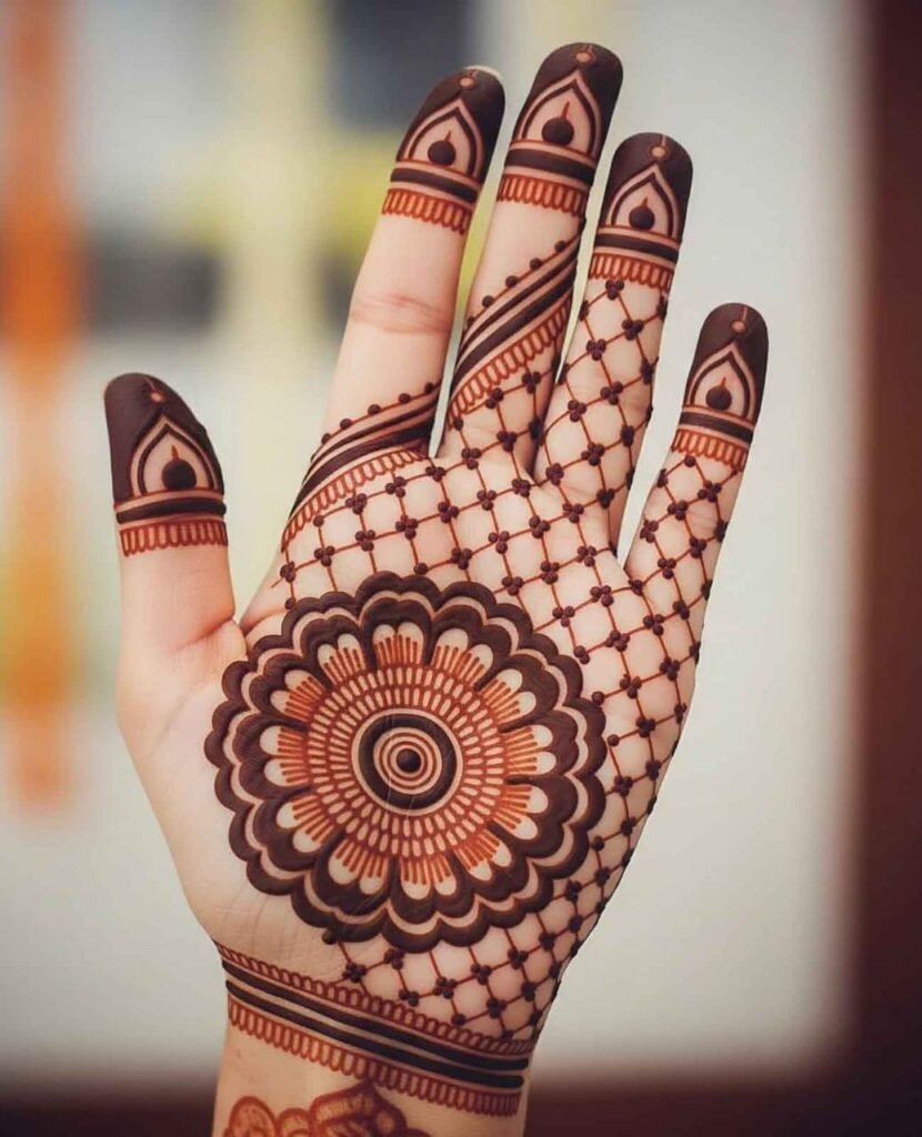 Cute blossom mehndi art