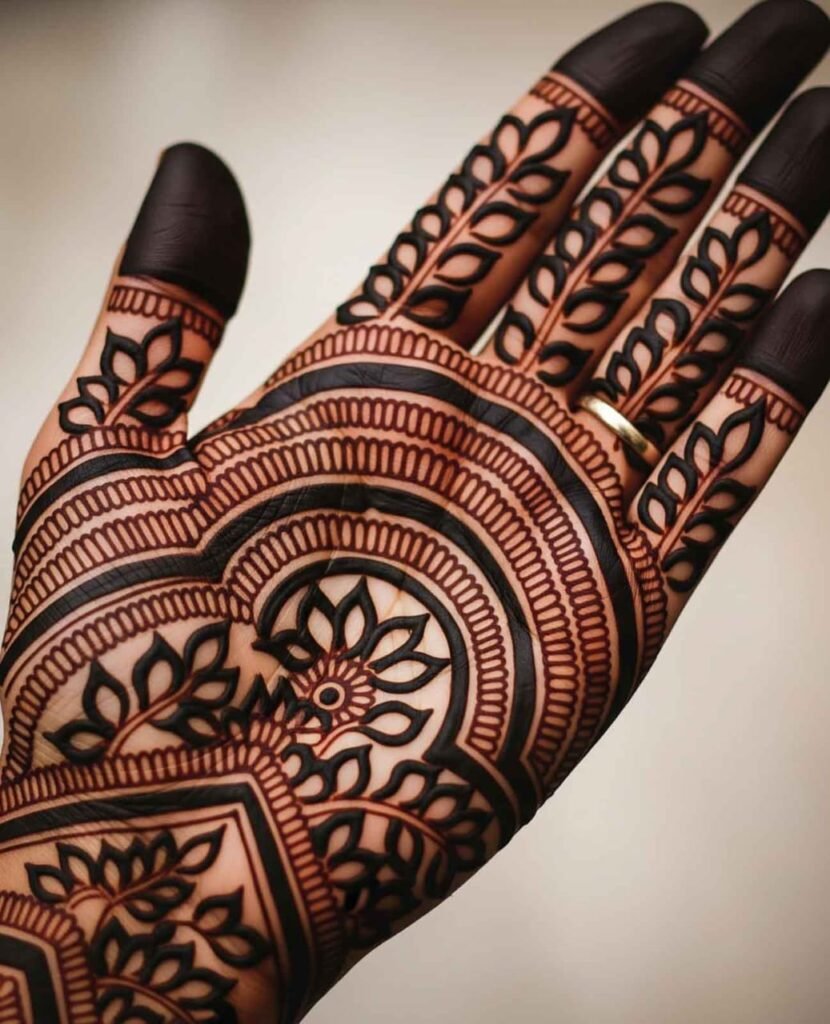 Cute tulip mehndi design