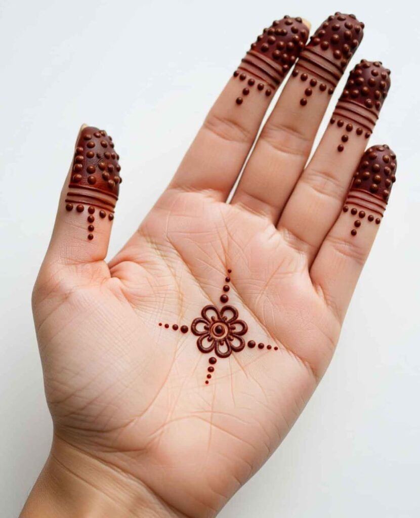 Finger floral mehndi style