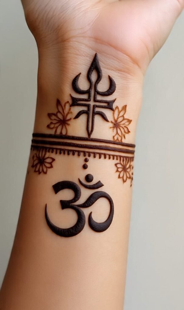 Lord Shiva Face Mehndi Design for Front Hand
