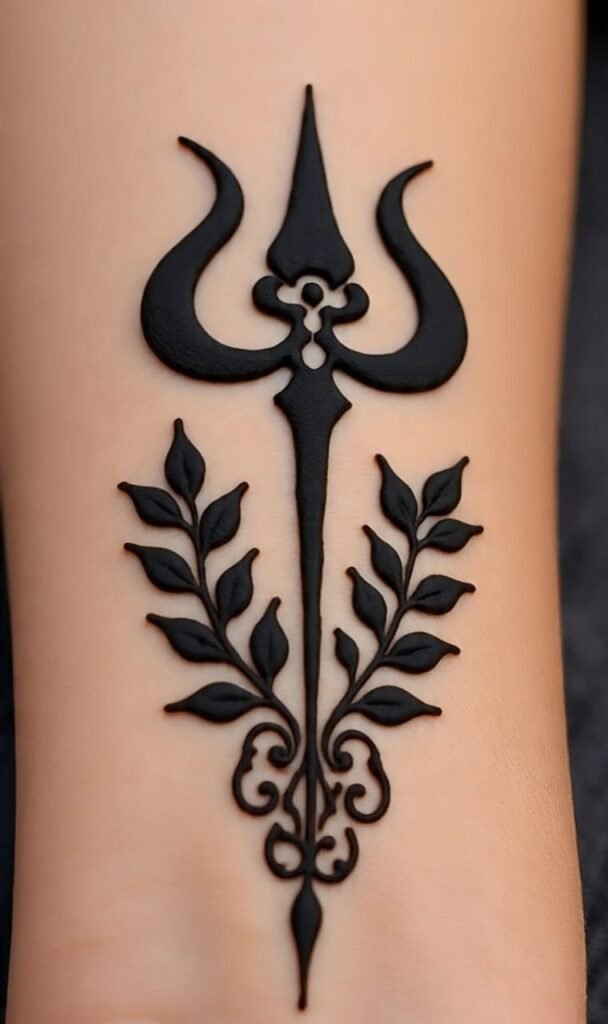 Minimalist Shiva Symbol with Om and Trishul on Wrist