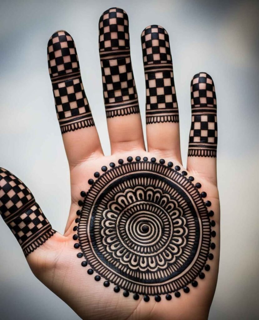Modern floral mehndi style