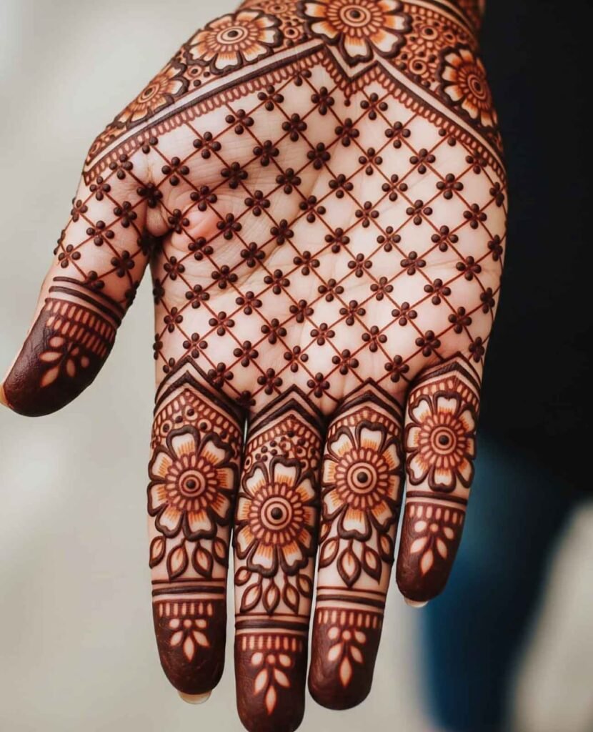 Modern sunflower mehndi style