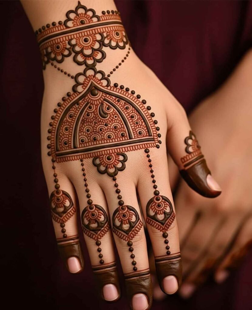 Rose chain mehndi design