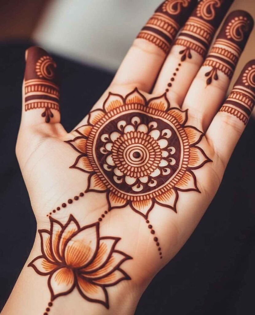 Rose flower mehndi design