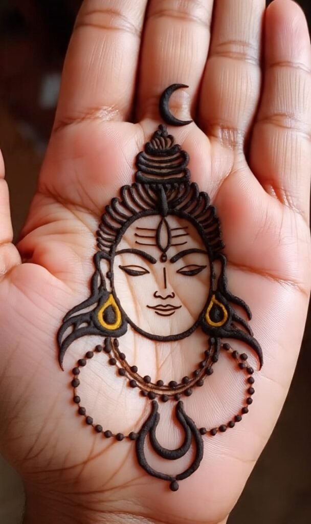 Shiva Eye Symbol Mehndi Design for Fingers