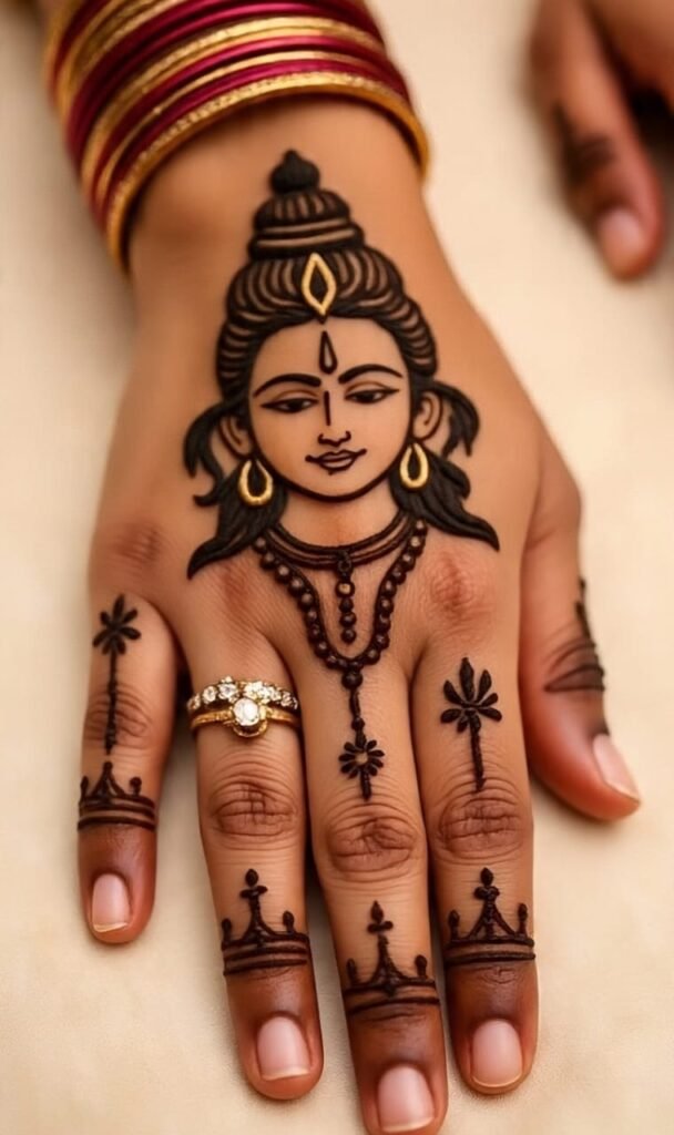 Shiva Tandav-Inspired Full Hand Mehndi Design
