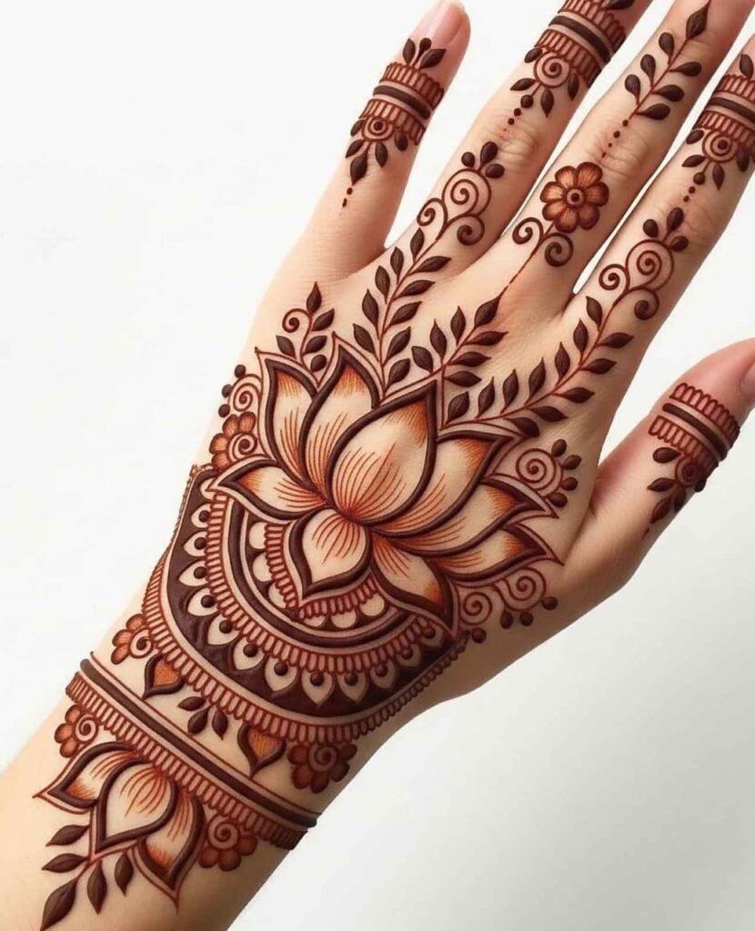 Simple stylish flower mehndi