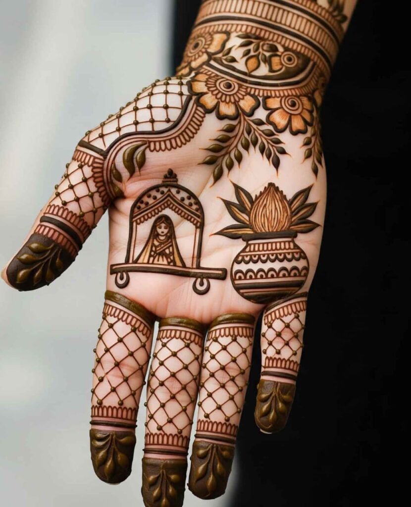 Stylish garden mehndi design