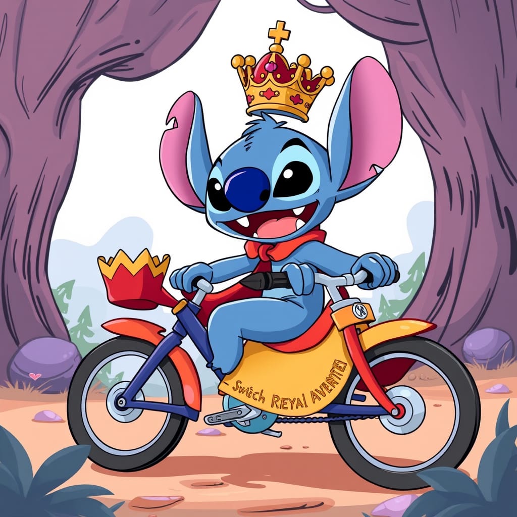 Wallpaper riding a stitch bike