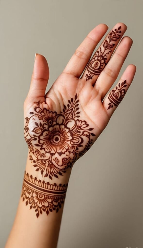 back hand mehndi design latest​