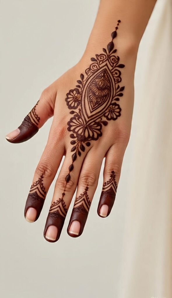 back hand mehndi design short​