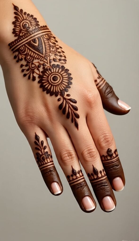 back hand tattoo mehndi design​