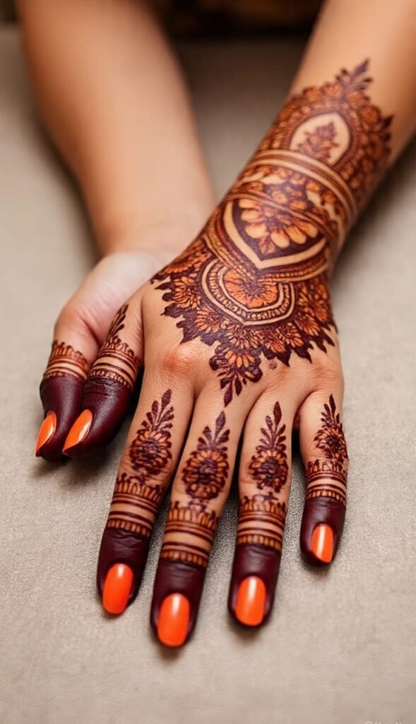 back left hand mehndi design​