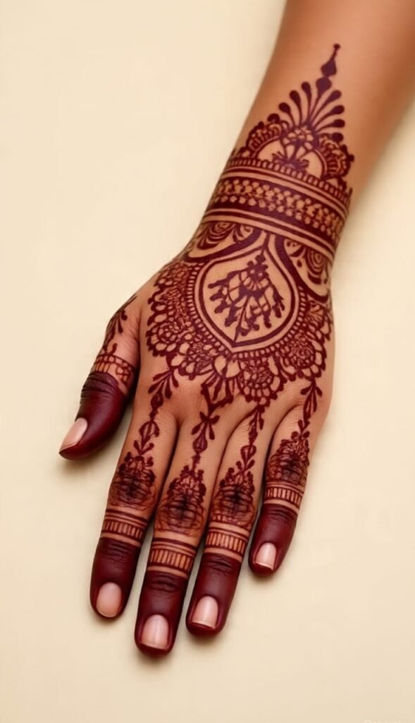 front and back hand mehndi designs​
