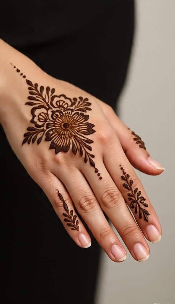 full hand back side mehndi design​