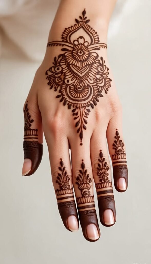 half back hand mehndi designs​