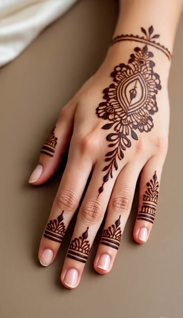 hand mehndi design back side​