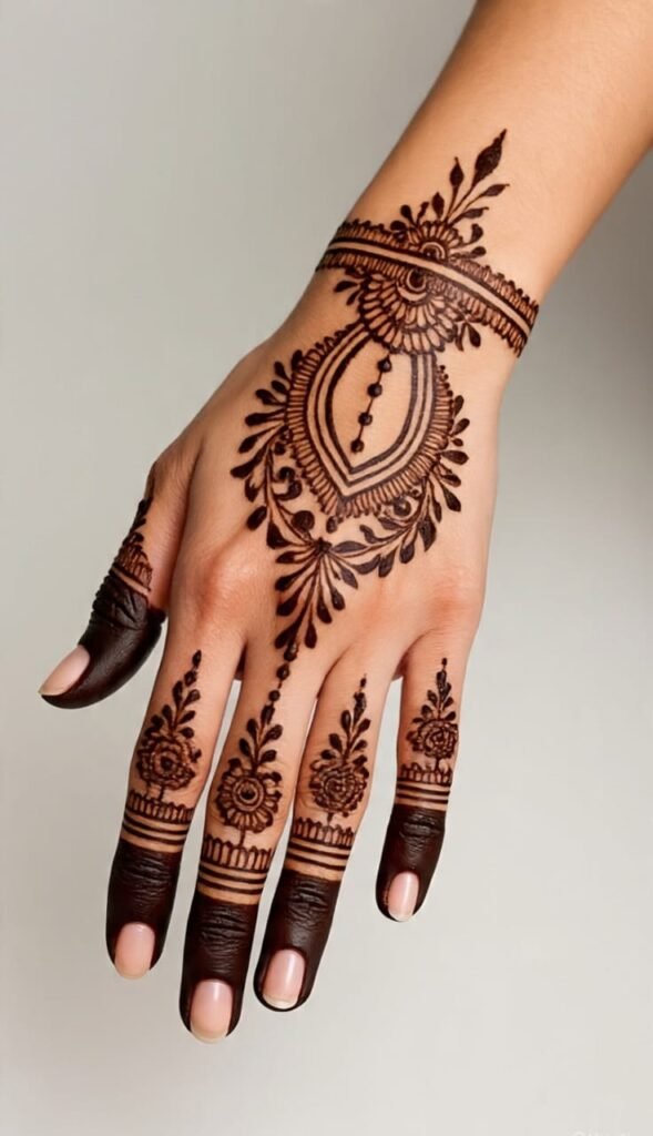 hand mehndi design back​