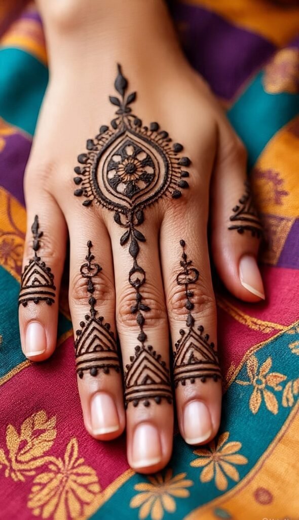long mehndi designs for back hand​