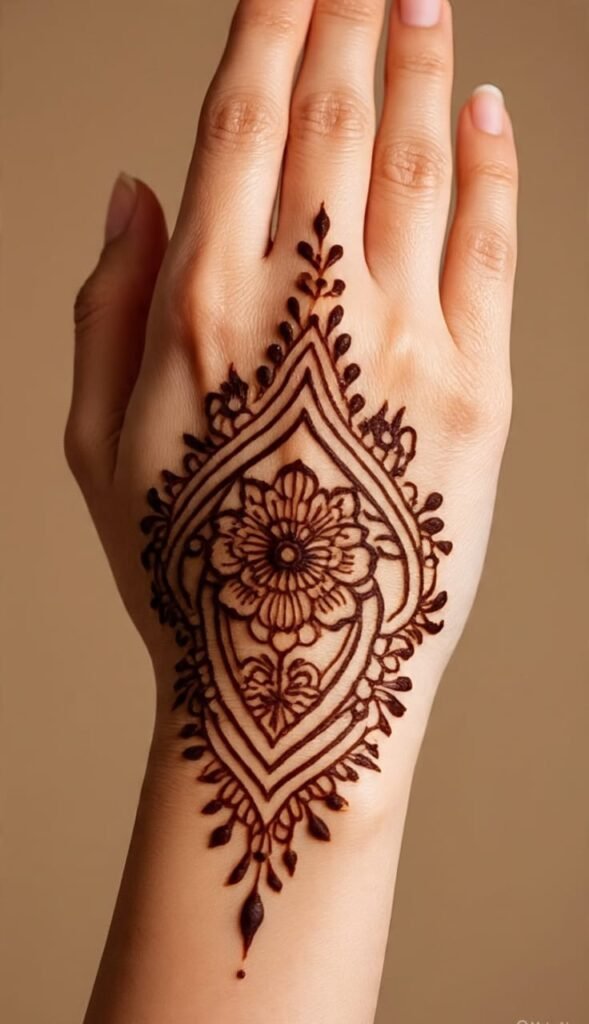 mehndi design back hand rose​