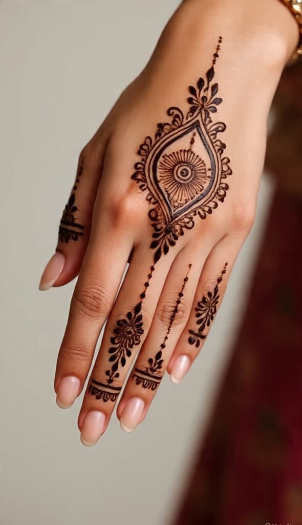 mehndi design back hand simple arabic​