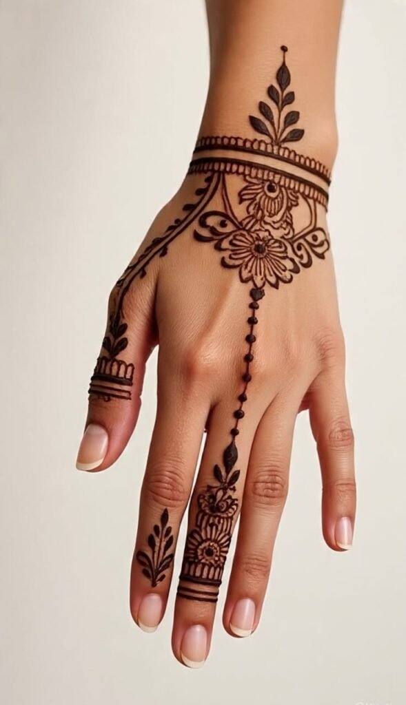 mehndi designs for hands front and back​