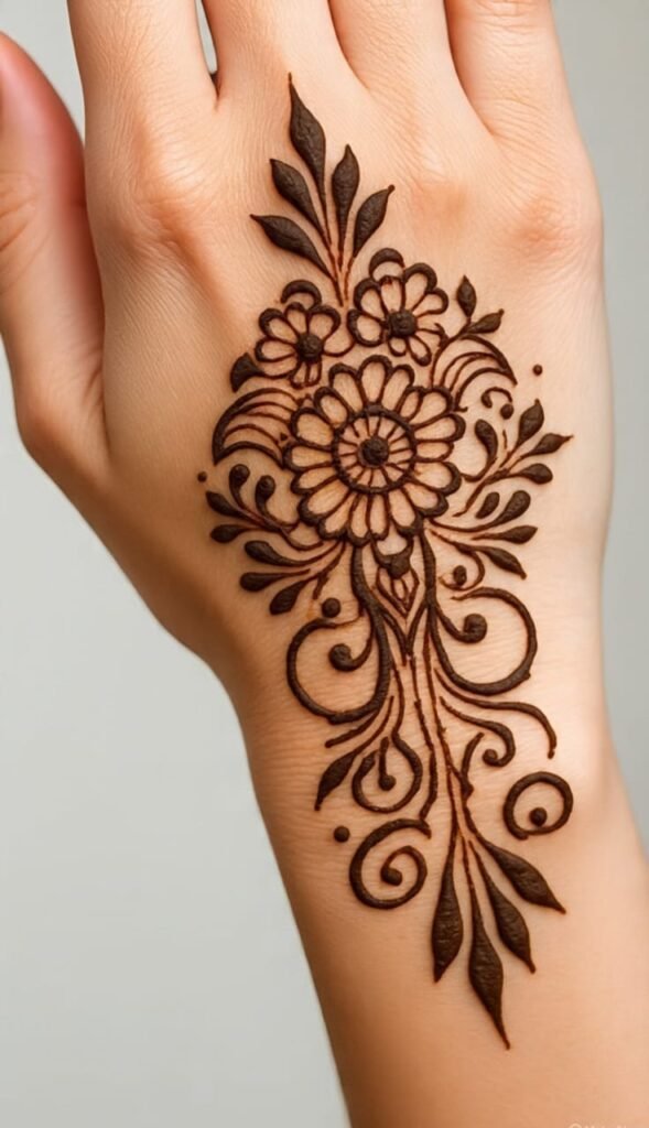 new mehndi design for back hand​