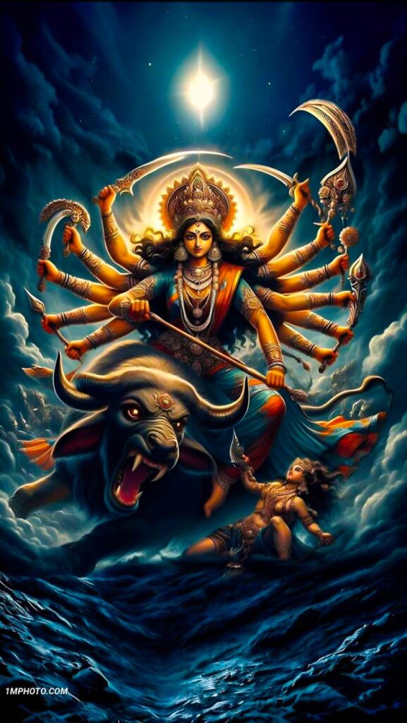 maa durga face images for whatsapp dp​