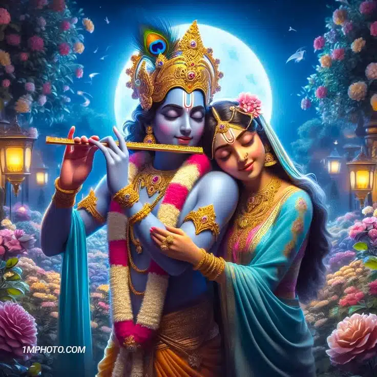 krishna radha meera beautiful image​