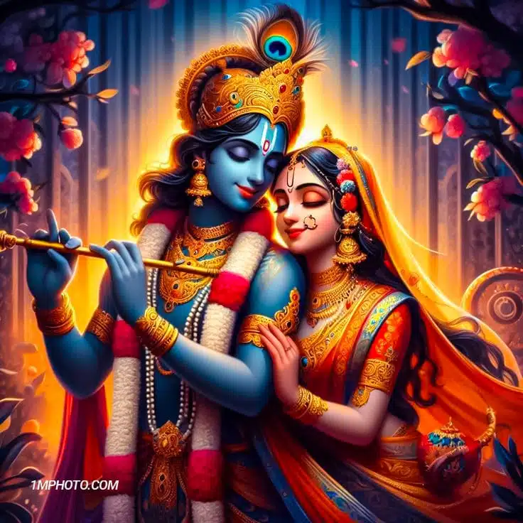 love krishna and radha beautiful images​