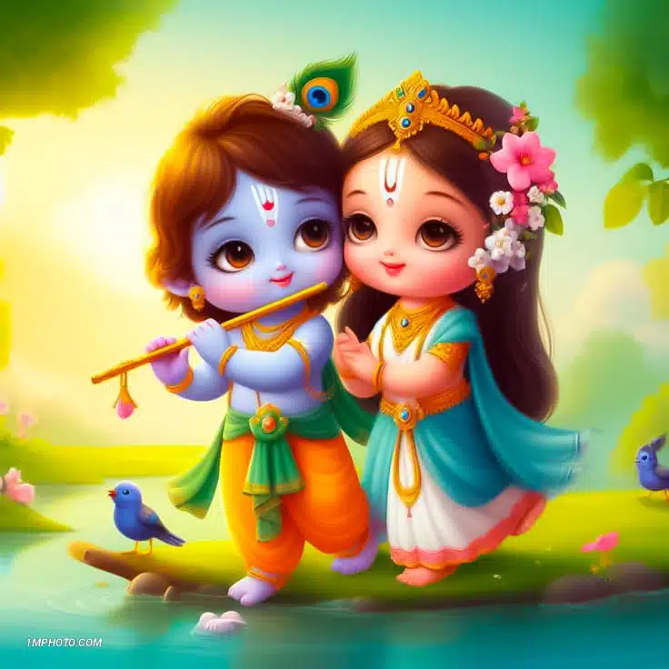 radha krishna dp image download​