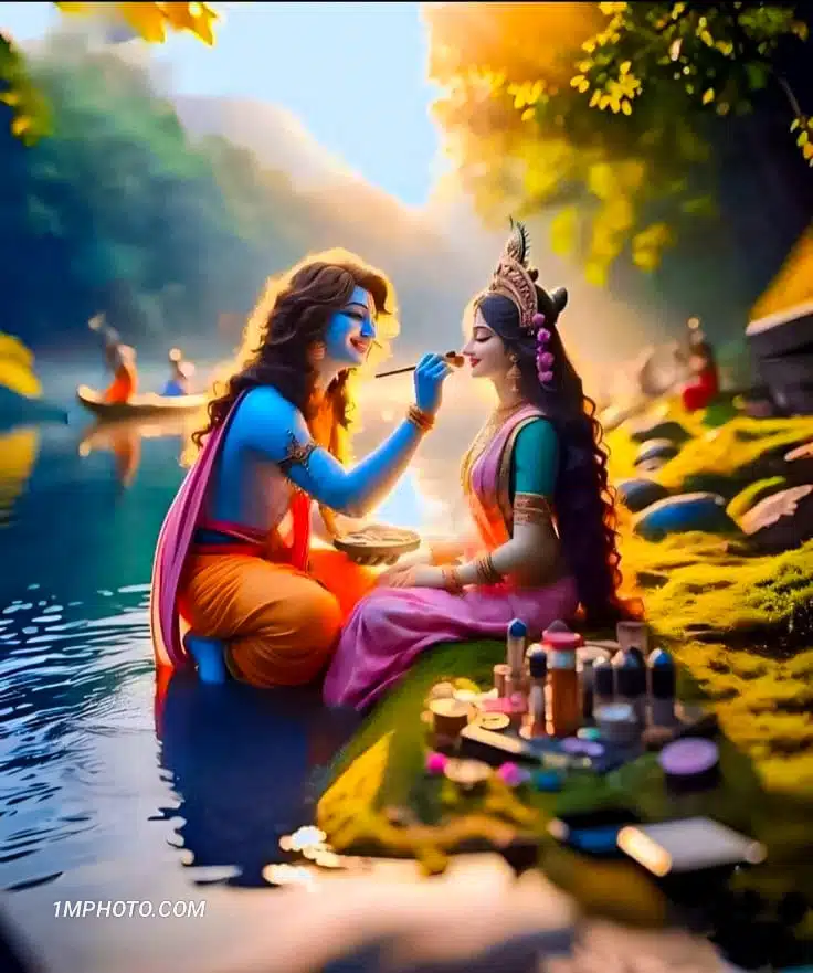 radha krishna romantic good morning image​