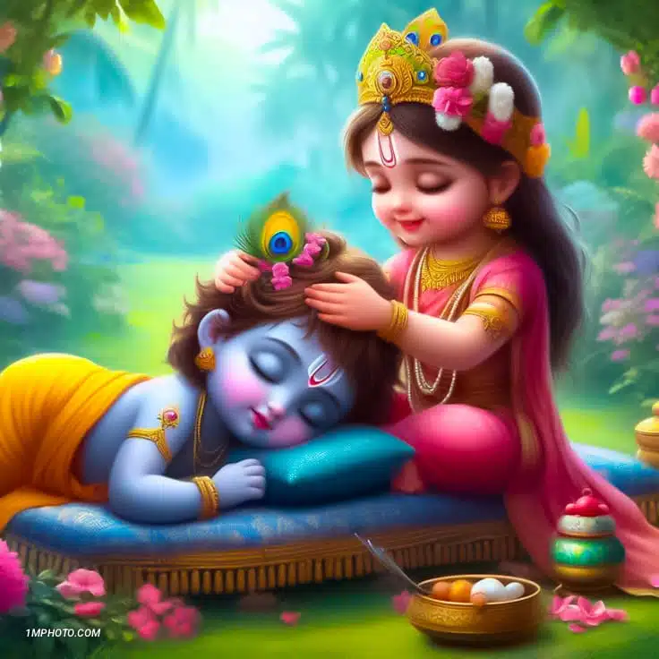 radha krishna shayari dp​